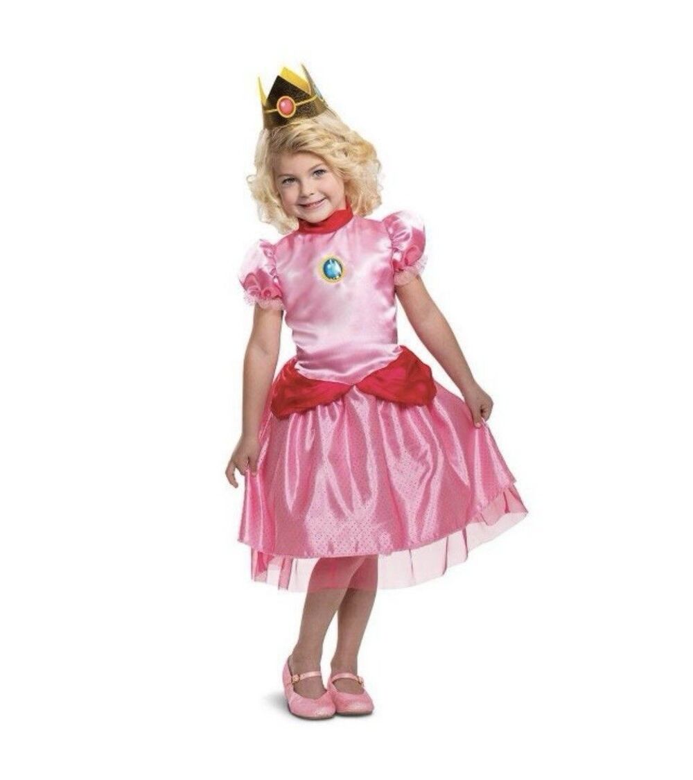 Disguise Super Mario Princess Peach Toddler Halloween Costume Size M(3T-4T)